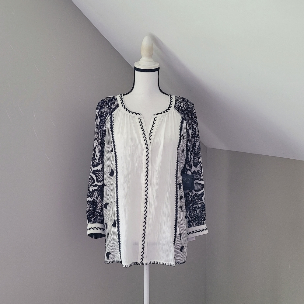 John Mark Embroidered Tunic Top